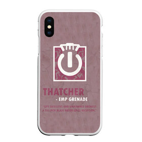 Чехол для iPhone XS Max матовый с принтом Thatcher в Кировске, Силикон | Область печати: задняя сторона чехла, без боковых панелей | art | game | logo | rainbow | shooter | siege | six | thatcher | ubisoft | арт | игра | игры | компьютерные | лого | оперативник | осада | персонаж | радуга 6 | тетчер | шутер