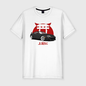 Мужская футболка хлопок Slim с принтом Toyota Supra A80 JDM в Кировске, 92% хлопок, 8% лайкра | приталенный силуэт, круглый вырез ворота, длина до линии бедра, короткий рукав | Тематика изображения на принте: 