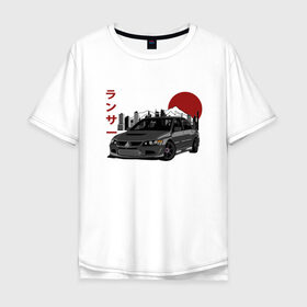 Мужская футболка хлопок Oversize с принтом Mitsubishi Lancer Evolution IX в Кировске, 100% хлопок | свободный крой, круглый ворот, “спинка” длиннее передней части | Тематика изображения на принте: 
