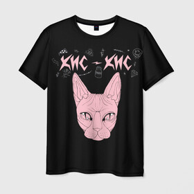 Мужская футболка 3D с принтом Кис-Кис в Кировске, 100% полиэфир | прямой крой, круглый вырез горловины, длина до линии бедер | punk | punk rock | rock | алина олешева | кис | кис кис | кокос | панк | панк рок | рок | софья сомусева | хмурый