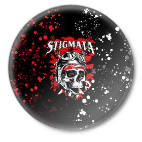 Значок с принтом Stigmata | Стигмата (Z) в Кировске,  металл | круглая форма, металлическая застежка в виде булавки | music | rock | stigmata | альтернатива | музыка | рок | стигмата | тарас уманскии