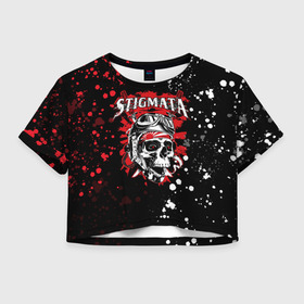 Женская футболка Crop-top 3D с принтом Stigmata в Кировске, 100% полиэстер | круглая горловина, длина футболки до линии талии, рукава с отворотами | music | rock | stigmata | альтернатива | музыка | рок | стигмата | тарас уманскии