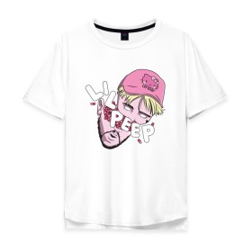 Мужская футболка хлопок Oversize с принтом LiL PEEP в Кировске, 100% хлопок | свободный крой, круглый ворот, “спинка” длиннее передней части | cry baby | lil peep | лил пип