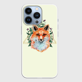 Чехол для iPhone 13 Pro с принтом Лиса в Кировске,  |  | веган | геометрия | для девушек | животные | зелень | лес | лето | лиса | лисы | мода | природа | растения | рыжая | стиль | цветы