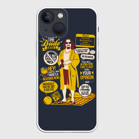 Чехол для iPhone 13 mini с принтом Джеффри в Кировске,  |  | Тематика изображения на принте: dude | film | бриджес | герой | джефф | джеффри | дюдя | комедия | лебовски | персонаж | фильм | чувак