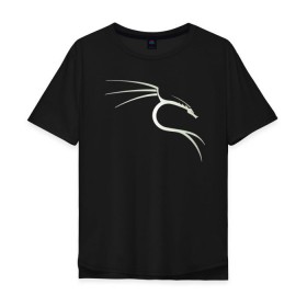 Мужская футболка хлопок Oversize с принтом Kali Linux в Кировске, 100% хлопок | свободный крой, круглый ворот, “спинка” длиннее передней части | Тематика изображения на принте: kali | linux | кали | линукс