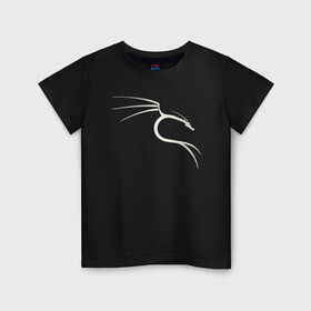 Детская футболка хлопок с принтом Kali Linux в Кировске, 100% хлопок | круглый вырез горловины, полуприлегающий силуэт, длина до линии бедер | kali | linux | кали | линукс