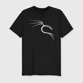 Мужская футболка хлопок Slim с принтом Kali Linux в Кировске, 92% хлопок, 8% лайкра | приталенный силуэт, круглый вырез ворота, длина до линии бедра, короткий рукав | Тематика изображения на принте: kali | linux | кали | линукс