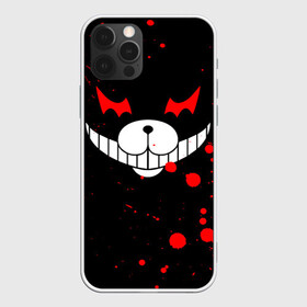 Чехол для iPhone 12 Pro с принтом MONOKUMA злая морда в Кировске, силикон | область печати: задняя сторона чехла, без боковых панелей | anime | bear | black  white | danganronpa | kurokuma | monodam | monokuma | monomi | monotaro | rabbit | school | shirokuma | аниме | главарь | мoноми | монокума | черно белый | школа