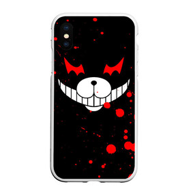 Чехол для iPhone XS Max матовый с принтом MONOKUMA в Кировске, Силикон | Область печати: задняя сторона чехла, без боковых панелей | anime | bear | black  white | danganronpa | kurokuma | monodam | monokuma | monomi | monotaro | rabbit | school | shirokuma | аниме | главарь | мoноми | монокума | черно белый | школа