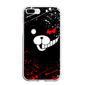 Чехол для iPhone 7Plus/8 Plus матовый с принтом MONOKUMA в Кировске, Силикон | Область печати: задняя сторона чехла, без боковых панелей | anime | bear | black  white | danganronpa | kurokuma | monodam | monokuma | monomi | monotaro | rabbit | school | shirokuma | аниме | главарь | мoноми | монокума | черно белый | школа