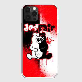 Чехол для iPhone 12 Pro Max с принтом MONOKUMA в Кировске, Силикон |  | anime | bear | black  white | danganronpa | kurokuma | monodam | monokuma | monomi | monotaro | pink | rabbit | school | shirokuma | аниме | главарь | мoноми | монокума | черно белый | школа