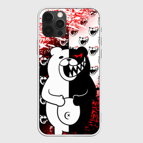 Чехол для iPhone 12 Pro с принтом MONOKUMA. в Кировске, силикон | область печати: задняя сторона чехла, без боковых панелей | anime | bear | black  white | danganronpa | kurokuma | monodam | monokuma | monomi | monotaro | pink | rabbit | school | shirokuma | аниме | главарь | мoноми | монокума | черно белый | школа