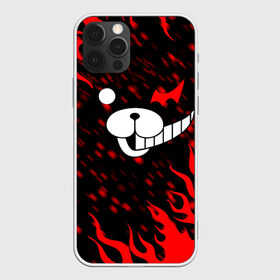 Чехол для iPhone 12 Pro Max с принтом MONOKUMA в Кировске, Силикон |  | Тематика изображения на принте: anime | bear | black  white | danganronpa | kurokuma | monodam | monokuma | monomi | monotaro | pink | rabbit | school | shirokuma | аниме | главарь | мoноми | монокума | черно белый | школа