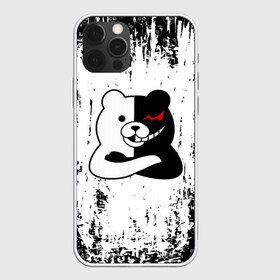 Чехол для iPhone 12 Pro Max с принтом MONOKUMA в Кировске, Силикон |  | Тематика изображения на принте: anime | bear | black  white | danganronpa | kurokuma | monodam | monokuma | monomi | monotaro | pink | rabbit | school | shirokuma | аниме | главарь | мoноми | монокума | черно белый | школа