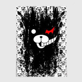 Постер с принтом MONOKUMA. в Кировске, 100% бумага
 | бумага, плотность 150 мг. Матовая, но за счет высокого коэффициента гладкости имеет небольшой блеск и дает на свету блики, но в отличии от глянцевой бумаги не покрыта лаком | anime | bear | black  white | danganronpa | kurokuma | monodam | monokuma | monomi | monotaro | pink | rabbit | school | shirokuma | аниме | главарь | мoноми | монокума | черно белый | школа