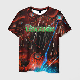 Мужская футболка 3D с принтом Terraria в Кировске, 100% полиэфир | прямой крой, круглый вырез горловины, длина до линии бедер | Тематика изображения на принте: minecraft | terraria | инди игры | майнкрафт | террария