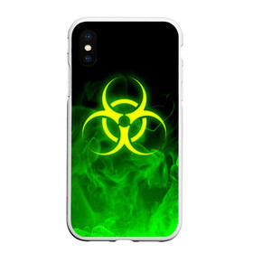 Чехол для iPhone XS Max матовый с принтом BIOHAZARD в Кировске, Силикон | Область печати: задняя сторона чехла, без боковых панелей | Тематика изображения на принте: biohazard | radiation | re | re3 | residenr evil | toxic | virusвирус | world war z | биохазард | обитель зла | радиация | токсик | эпидемия