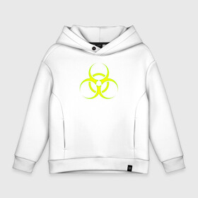 Детское худи Oversize хлопок с принтом BIOHAZARD в Кировске, френч-терри — 70% хлопок, 30% полиэстер. Мягкий теплый начес внутри —100% хлопок | боковые карманы, эластичные манжеты и нижняя кромка, капюшон на магнитной кнопке | Тематика изображения на принте: biohazard | radiation | re | re3 | residenr evil | toxic | virusвирус | world war z | биохазард | обитель зла | радиация | токсик | эпидемия