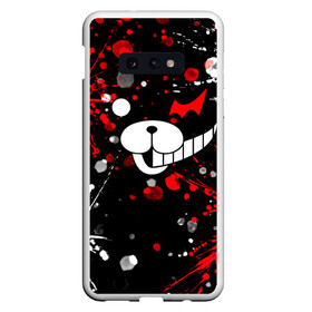 Чехол для Samsung S10E с принтом MONOKUMA в Кировске, Силикон | Область печати: задняя сторона чехла, без боковых панелей | anime | bear | black  white | danganronpa | kurokuma | monodam | monokuma | monomi | monotaro | pink | rabbit | school | shirokuma | аниме | главарь | мoноми | монокума | черно белый | школа