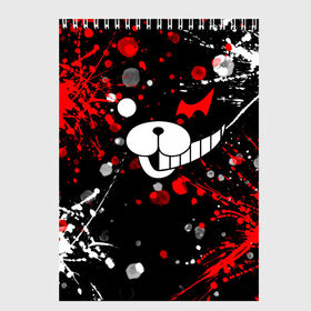 Скетчбук с принтом MONOKUMA в Кировске, 100% бумага
 | 48 листов, плотность листов — 100 г/м2, плотность картонной обложки — 250 г/м2. Листы скреплены сверху удобной пружинной спиралью | Тематика изображения на принте: anime | bear | black  white | danganronpa | kurokuma | monodam | monokuma | monomi | monotaro | pink | rabbit | school | shirokuma | аниме | главарь | мoноми | монокума | черно белый | школа