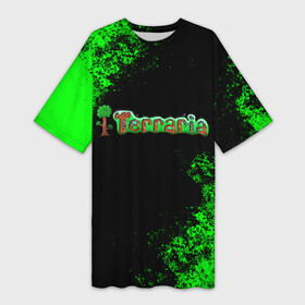 Платье-футболка 3D с принтом Terraria в Кировске,  |  | action | minecraft | terraria | игра | компьютерная игра | приключение | терария | террария