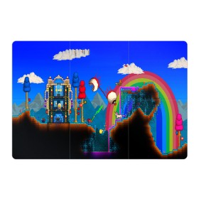 Магнитный плакат 3Х2 с принтом TERRARIA GAME в Кировске, Полимерный материал с магнитным слоем | 6 деталей размером 9*9 см | Тематика изображения на принте: game | pixel | terraria | игра | пиксель | террариа