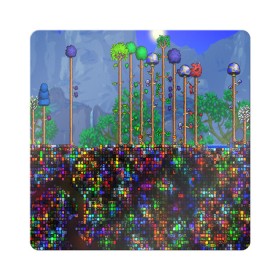 Магнит виниловый Квадрат с принтом TERRARIA в Кировске, полимерный материал с магнитным слоем | размер 9*9 см, закругленные углы | game | pixel | terraria | игра | пиксель | террариа
