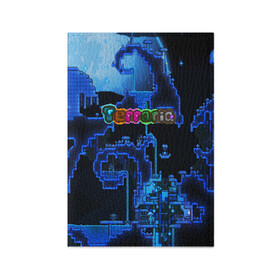 Обложка для паспорта матовая кожа с принтом Terraria в Кировске, натуральная матовая кожа | размер 19,3 х 13,7 см; прозрачные пластиковые крепления | game | pixel | terraria | игра | пиксель | террариа