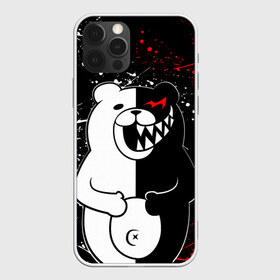 Чехол для iPhone 12 Pro Max с принтом MONOKUMA в Кировске, Силикон |  | Тематика изображения на принте: anime | bear | black  white | danganronpa | kurokuma | monodam | monokuma | monomi | monotaro | rabbit | school | shirokuma | аниме | главарь | мoноми | монокума | черно белый | школа