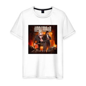 Мужская футболка хлопок с принтом LINDEMANN в Кировске, 100% хлопок | прямой крой, круглый вырез горловины, длина до линии бедер, слегка спущенное плечо. | lindemann | lm | rock | кристиан лоренц | линдеманн | лм | музыка | рок | тилль линдеманн