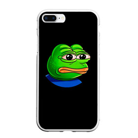 Чехол для iPhone 7Plus/8 Plus матовый с принтом Frog в Кировске, Силикон | Область печати: задняя сторона чехла, без боковых панелей | animal | frog | head | meme | голова | животные | лягушка | мем | прикол | юмор