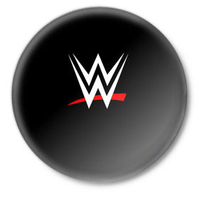 Значок с принтом WWE в Кировске,  металл | круглая форма, металлическая застежка в виде булавки | raw | smackdown | wrestling | wwe | борьба | единоборства | реслинг | рестлинг | спорт | шоу