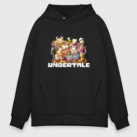 Мужское худи Oversize хлопок с принтом UNDERTALE в Кировске, френч-терри — 70% хлопок, 30% полиэстер. Мягкий теплый начес внутри —100% хлопок | боковые карманы, эластичные манжеты и нижняя кромка, капюшон на магнитной кнопке | asriel dreemurr | chara | frisk | gaster blaster | sans | undertale | азриэль дримурр | андертейл | андрайн | гастер | меттатон | санс | фриск | чара