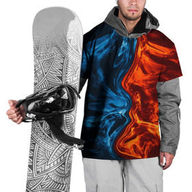 Накидка на куртку 3D с принтом Огонь и вода в Кировске, 100% полиэстер |  | Тематика изображения на принте: fire | texture | абстракция | граффити | краски | лед | линии | огонь | огонь и лед | текстура | уличный стиль | яркая