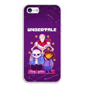 Чехол для iPhone 5/5S матовый с принтом UNDERTALE в Кировске, Силикон | Область печати: задняя сторона чехла, без боковых панелей | asriel dreemurr | chara | frisk | gaster blaster | sans | undertale | азриэль дримурр | андертейл | андрайн | гастер | меттатон | санс | фриск | чара