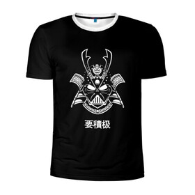 Мужская футболка 3D спортивная с принтом Самурай (будь добрее) в Кировске, 100% полиэстер с улучшенными характеристиками | приталенный силуэт, круглая горловина, широкие плечи, сужается к линии бедра | будь добрее | самурай