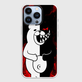 Чехол для iPhone 13 Pro с принтом MONOKUMA В ПЛАМЕНИ   МОНОКУМА в Кировске,  |  | anime | bear | black  white | danganronpa | kurokuma | monodam | monokuma | monomi | monotaro | rabbit | school | shirokuma | аниме | главарь | мoноми | монокума | черно белый | школа