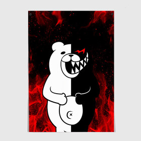 Постер с принтом MONOKUMA в Кировске, 100% бумага
 | бумага, плотность 150 мг. Матовая, но за счет высокого коэффициента гладкости имеет небольшой блеск и дает на свету блики, но в отличии от глянцевой бумаги не покрыта лаком | anime | bear | black  white | danganronpa | kurokuma | monodam | monokuma | monomi | monotaro | rabbit | school | shirokuma | аниме | главарь | мoноми | монокума | черно белый | школа