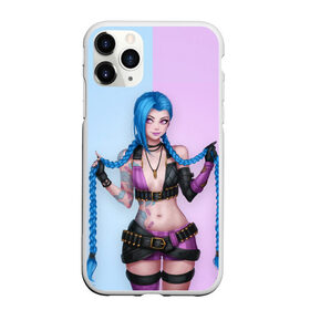 Чехол для iPhone 11 Pro матовый с принтом League of Legends Jinx в Кировске, Силикон |  | art | braids | cartridges | character | game | girl | jinx | league of legends | lol | pigtails | tattoo | арт | девушка | джинкс | игра | косички | косы | лига легенд | лол | патроны | персонаж | тату