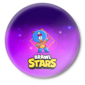 Значок с принтом Brawl Stars. El Brown в Кировске,  металл | круглая форма, металлическая застежка в виде булавки | Тематика изображения на принте: bo | brawl | brock | bull | colt | dynamike | elprimo | jessie | leon | moba | nita | shelly | stars | бо | брок | булл | джесси | динамайк | кольт | леон | нита | шелли | эльпримо