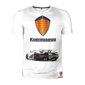 Мужская футболка 3D спортивная с принтом Koenigsegg в Кировске, 100% полиэстер с улучшенными характеристиками | приталенный силуэт, круглая горловина, широкие плечи, сужается к линии бедра | футболка 3d с принтом koenigsegg