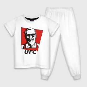 Детская пижама хлопок с принтом UFC в Кировске, 100% хлопок |  брюки и футболка прямого кроя, без карманов, на брюках мягкая резинка на поясе и по низу штанин
 | mcgregor | боец | единоборства | конор макгрегор | макгрегор | спорт