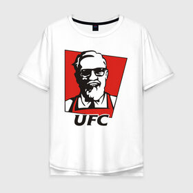 Мужская футболка хлопок Oversize с принтом UFC в Кировске, 100% хлопок | свободный крой, круглый ворот, “спинка” длиннее передней части | Тематика изображения на принте: mcgregor | боец | единоборства | конор макгрегор | макгрегор | спорт