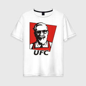 Женская футболка хлопок Oversize с принтом UFC в Кировске, 100% хлопок | свободный крой, круглый ворот, спущенный рукав, длина до линии бедер
 | mcgregor | боец | единоборства | конор макгрегор | макгрегор | спорт