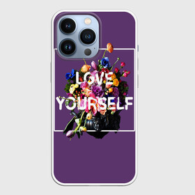 Чехол для iPhone 13 Pro с принтом Love Yourself в Кировске,  |  | Тематика изображения на принте: bangtan | bighit | boy | fake love | j hope | jimin | jin | jungkook | korea | kpop | live | luv | mic drop | rm | suga | v | with | бтс | кей | поп