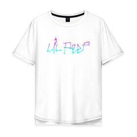 Мужская футболка хлопок Oversize с принтом LIL PEEP (НА СПИНЕ) в Кировске, 100% хлопок | свободный крой, круглый ворот, “спинка” длиннее передней части | Тематика изображения на принте: lil peep | lil prince | pink | зарубежная музыка | лил пип | маленький принц