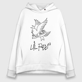 Женское худи Oversize хлопок с принтом LIL PEEP в Кировске, френч-терри — 70% хлопок, 30% полиэстер. Мягкий теплый начес внутри —100% хлопок | боковые карманы, эластичные манжеты и нижняя кромка, капюшон на магнитной кнопке | lil peep | lil prince | pink | зарубежная музыка | лил пип | маленький принц