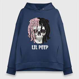 Женское худи Oversize хлопок с принтом Lil Peep в Кировске, френч-терри — 70% хлопок, 30% полиэстер. Мягкий теплый начес внутри —100% хлопок | боковые карманы, эластичные манжеты и нижняя кромка, капюшон на магнитной кнопке | lil | lil peep | music | new | peep | rap | rip | skull | лил | музыка | пеп | пип | рэп | рэпер | скилет | череп