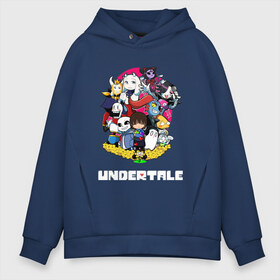 Мужское худи Oversize хлопок с принтом UNDERTALE в Кировске, френч-терри — 70% хлопок, 30% полиэстер. Мягкий теплый начес внутри —100% хлопок | боковые карманы, эластичные манжеты и нижняя кромка, капюшон на магнитной кнопке | asriel dreemurr | chara | frisk | gaster blaster | sans | undertale | азриэль дримурр | андертейл | андрайн | гастер | меттатон | санс | фриск | чара